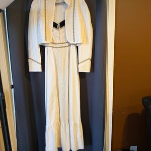 Gunne Sax White and Black Long Sleeve Dress with Jacket